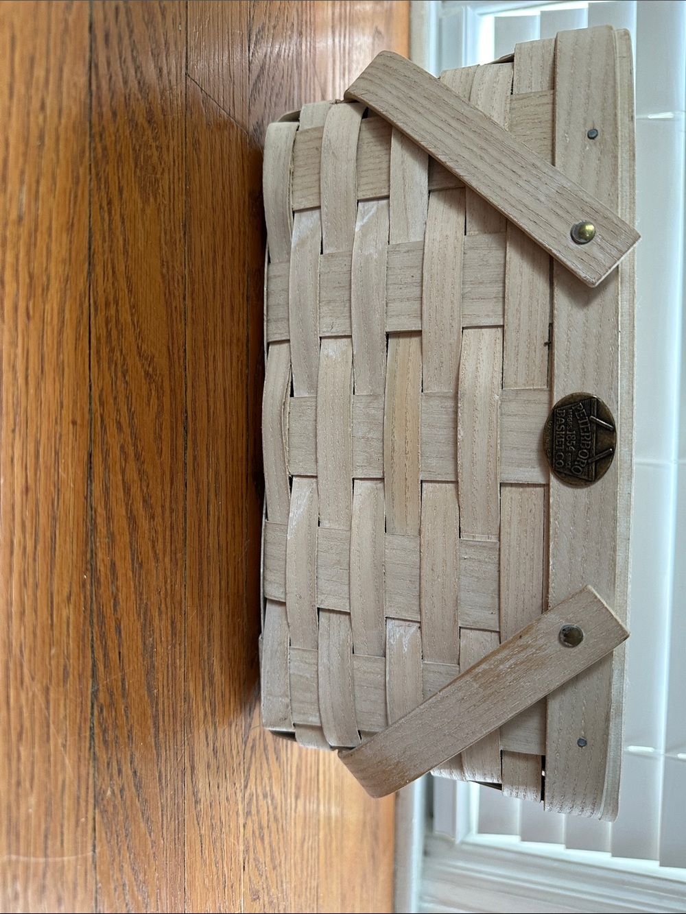 Longaberger Light Wood Woven Bike Basket